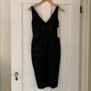 Lela Rose black lace midi dress, size 0